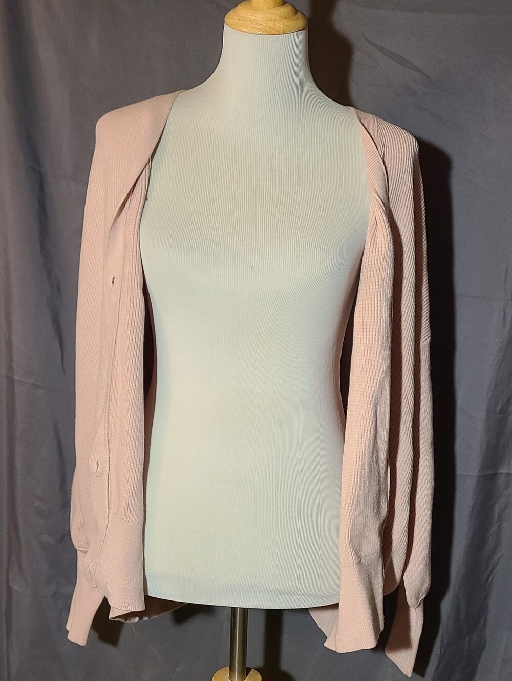 Everyday Open Front Ribbed Cardigan - Pale Pink